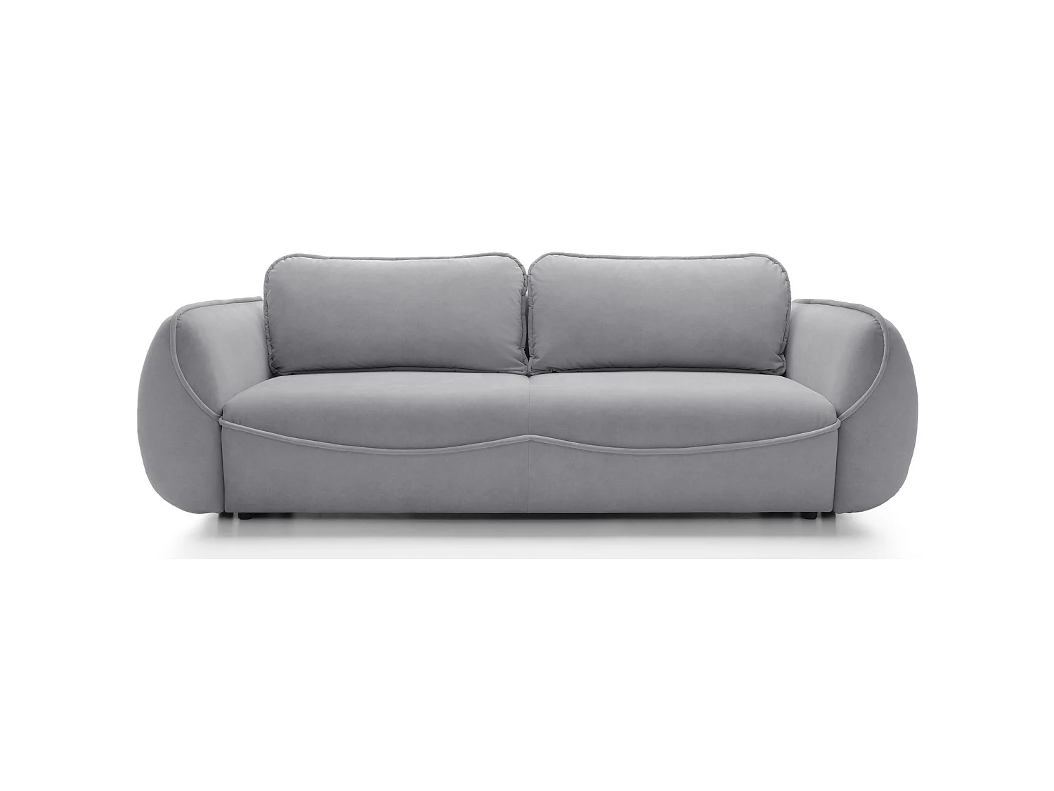 3-Sitzer Sofa - mit Schlaffunktion & Stauraum - Easy-Clean Velours - hellgrau