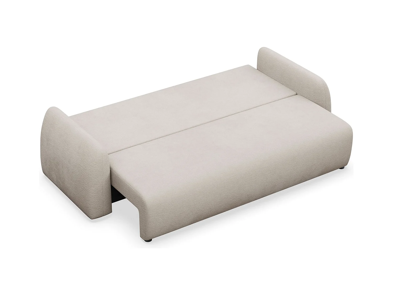 3-Sitzer Sofa - mit Schlaffunktion & Stauraum - Chenille - hellbeige
