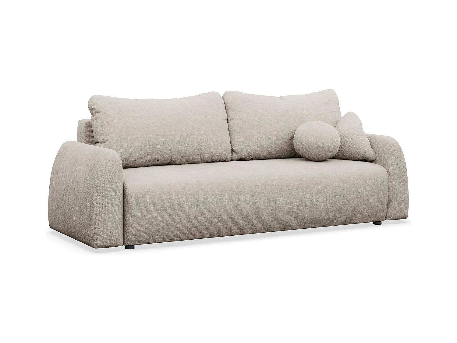 3-Sitzer Sofa - mit Schlaffunktion & Stauraum - Chenille - hellbeige