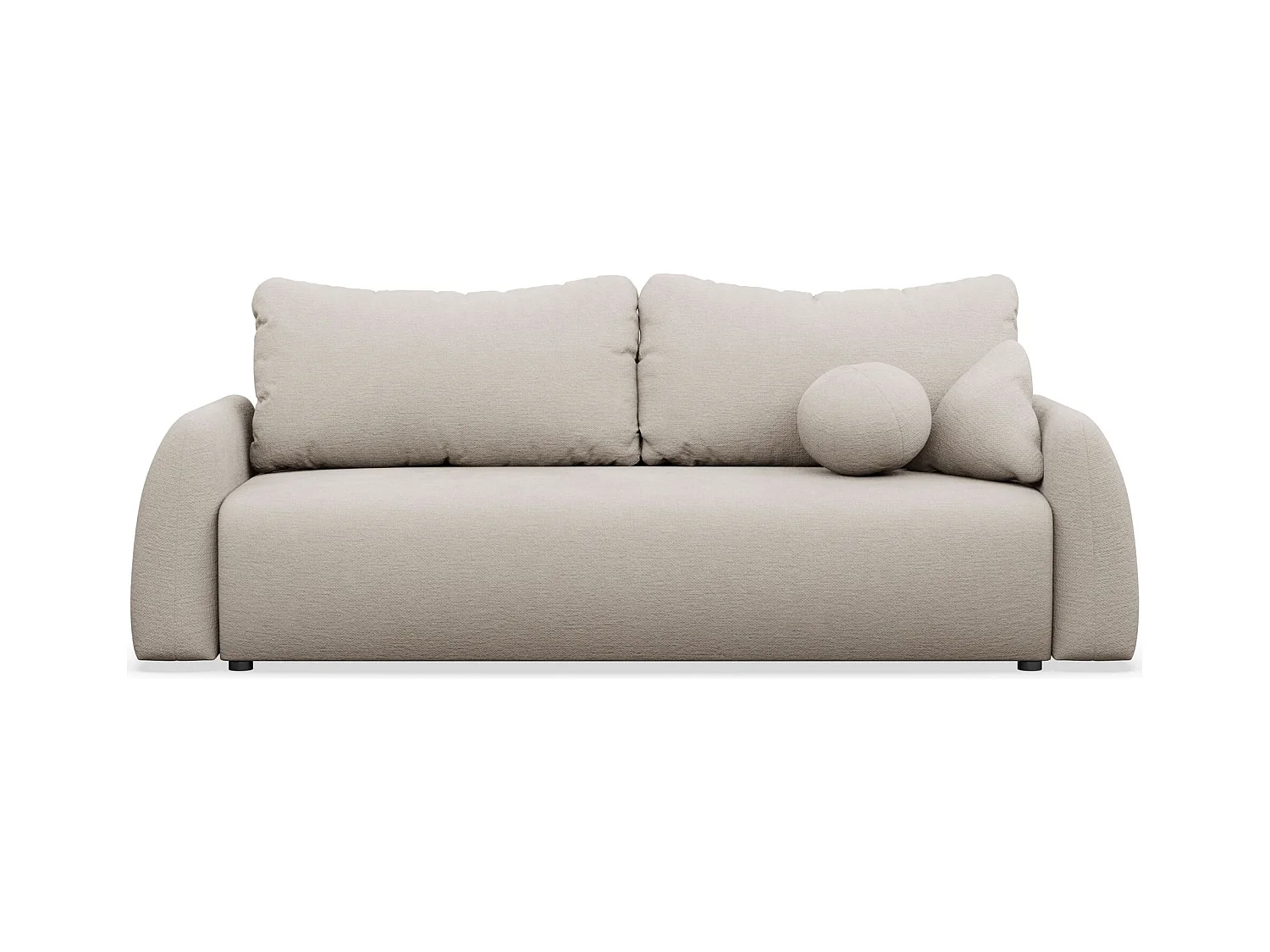 3-Sitzer Sofa - mit Schlaffunktion & Stauraum - Chenille - hellbeige