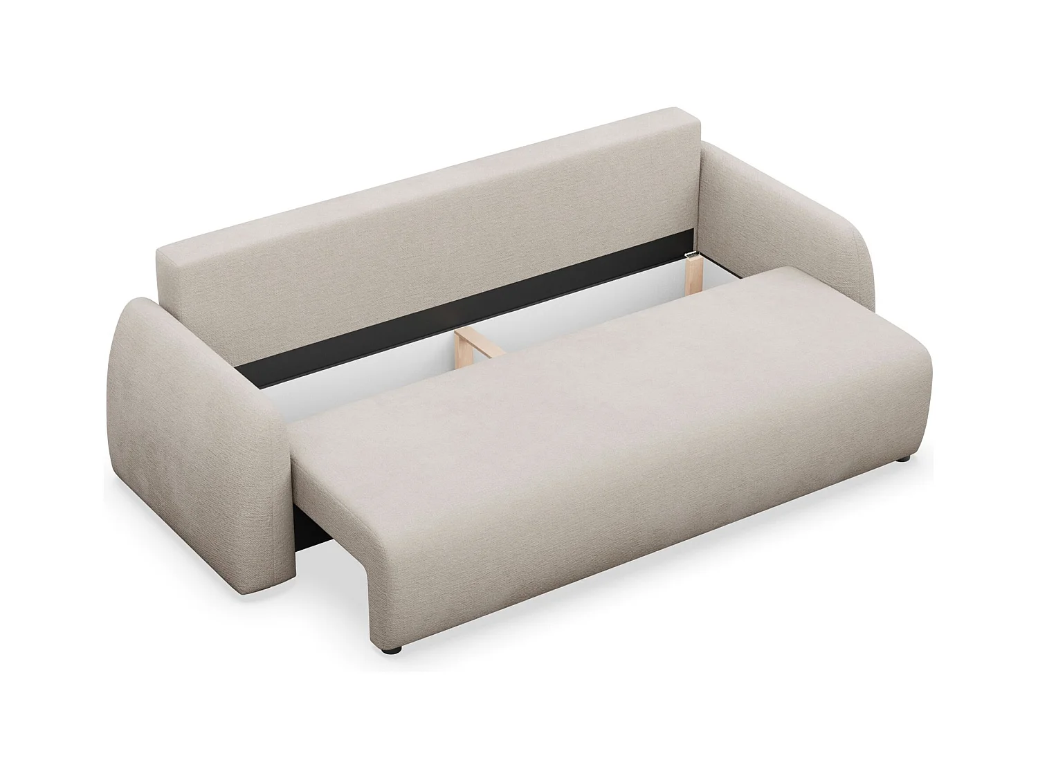 3-Sitzer Sofa - mit Schlaffunktion & Stauraum - Chenille - hellbeige