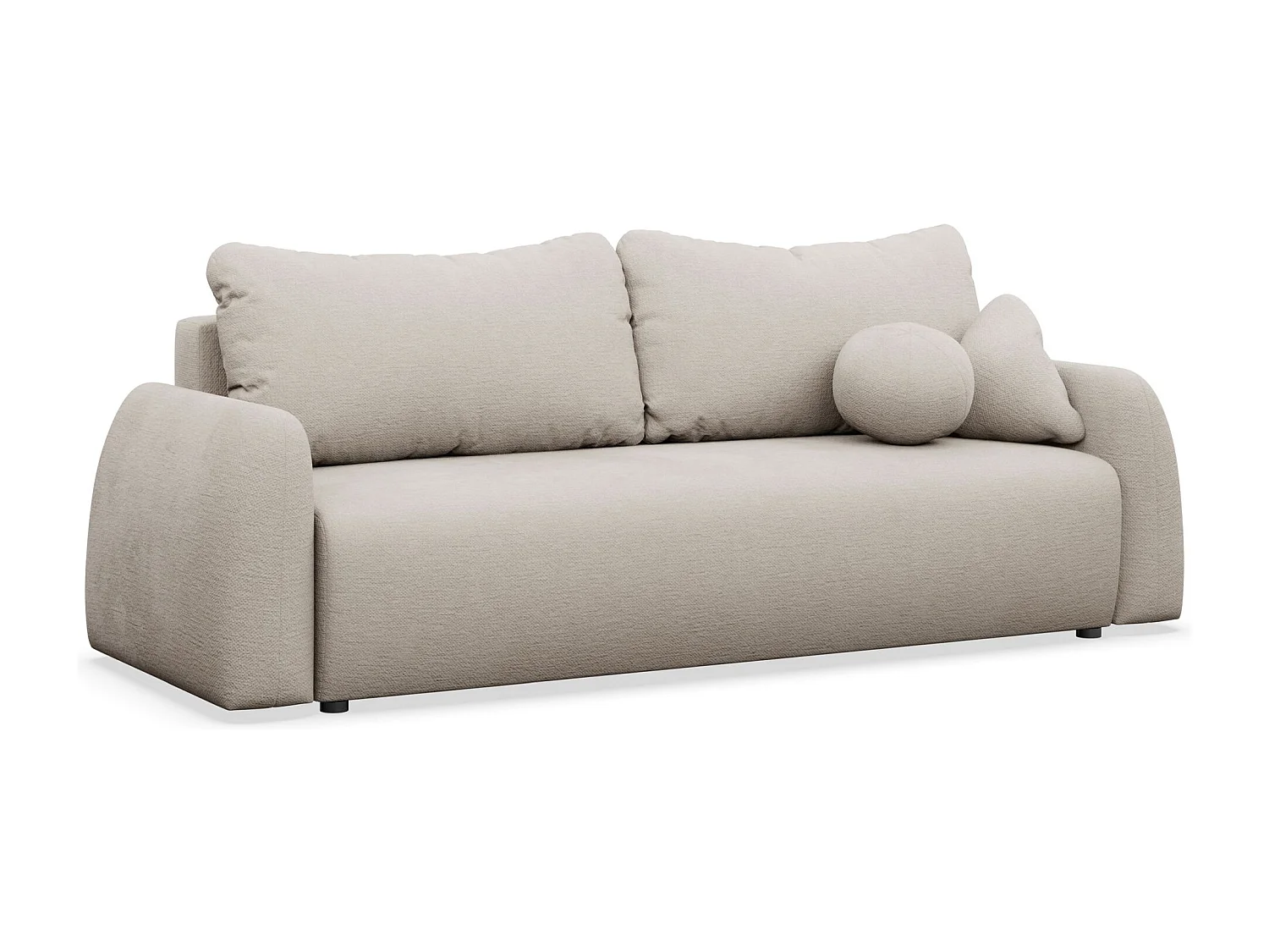 Canapé convertible 3 places - beige clair- NUBELLE