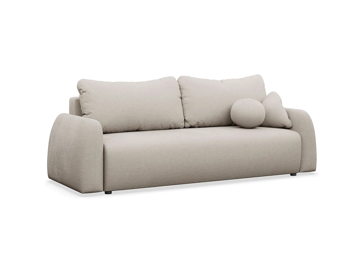 Canapé convertible 3 places - beige clair- NUBELLE
