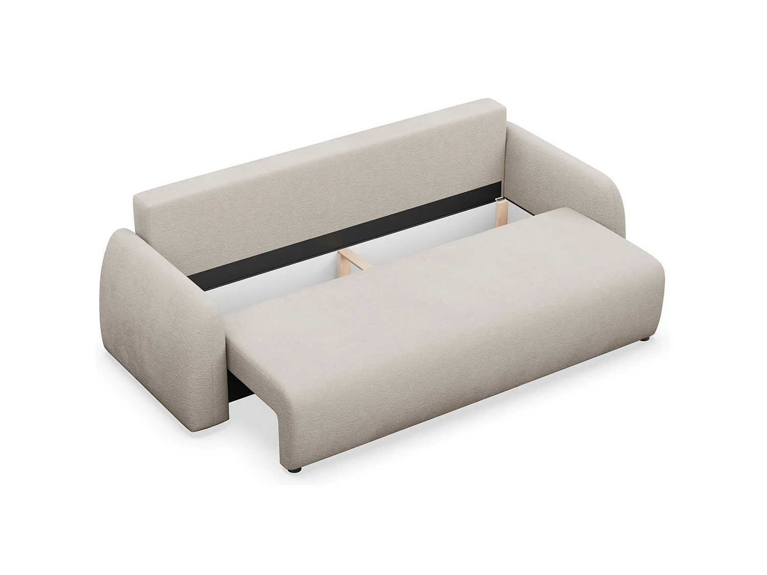 Canapé convertible 3 places - beige clair- NUBELLE