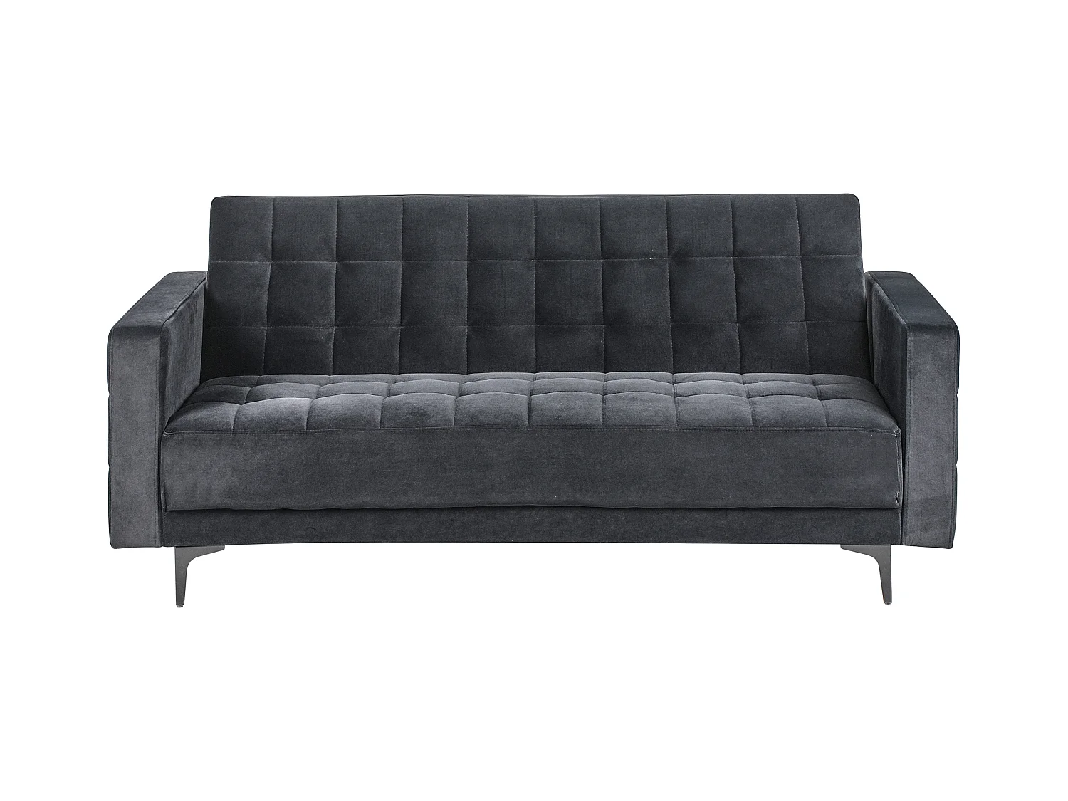 Schlafsofa ABERDEEN Samtstoff Schwarz 3-Sitzer