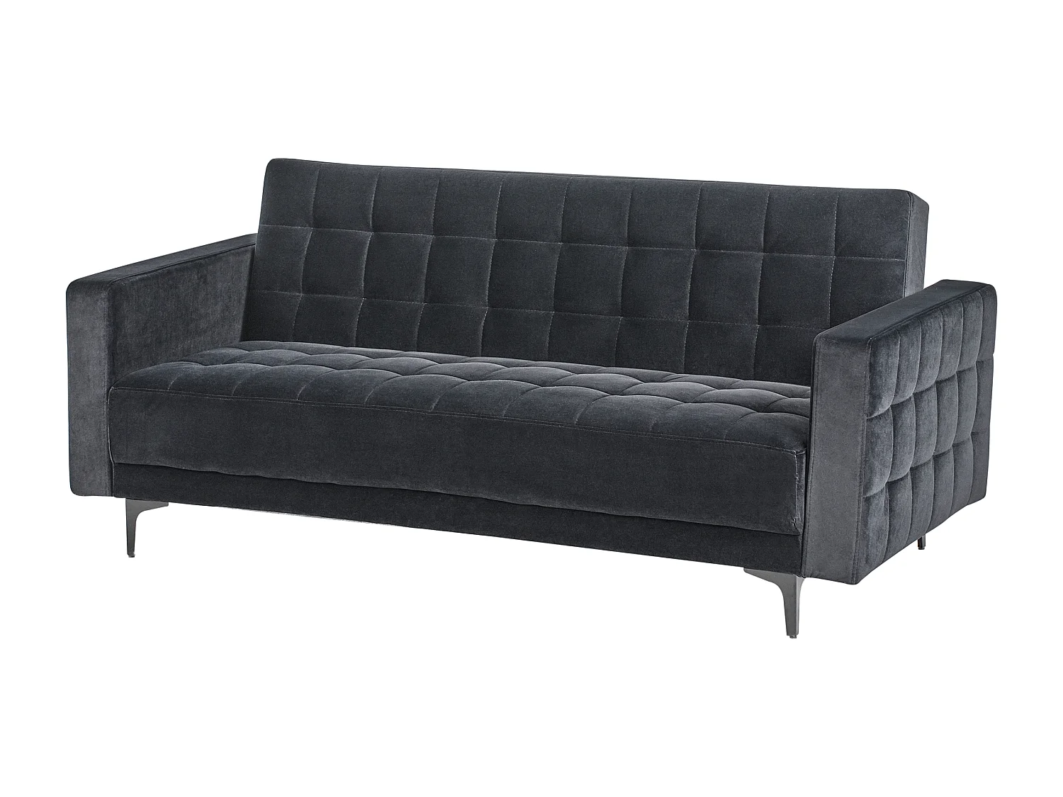 Canapé-lit 3 places ABERDEEN Velours Noir