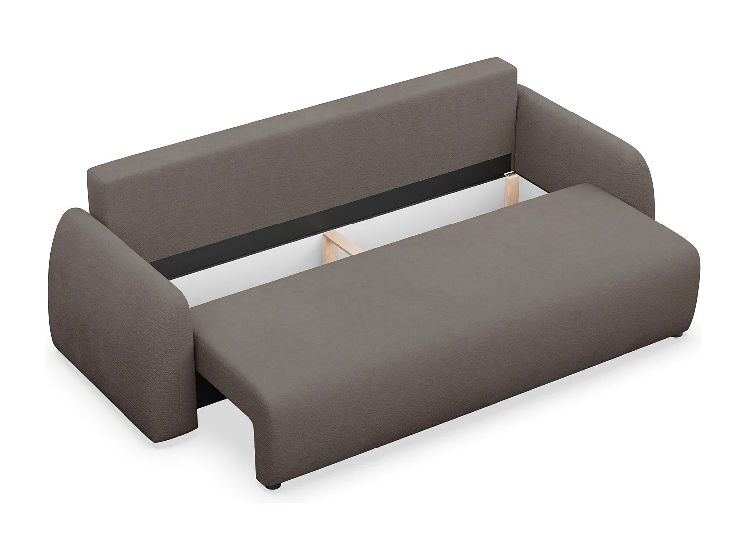 Canapé convertible 3 places - brun- NUBELLE