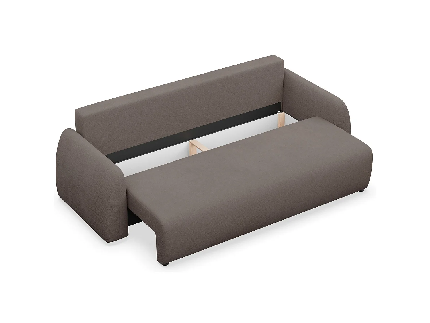 Canapé convertible 3 places - brun- NUBELLE