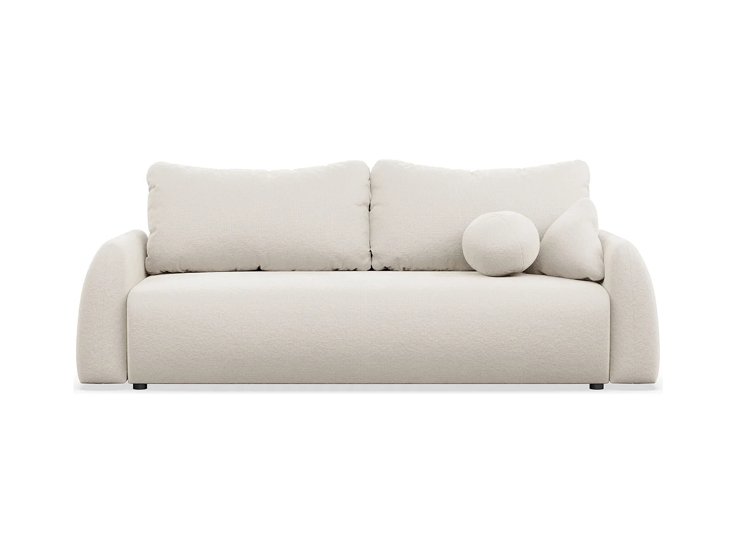 Canapé convertible 3 places - crème chenille - NUBELLE