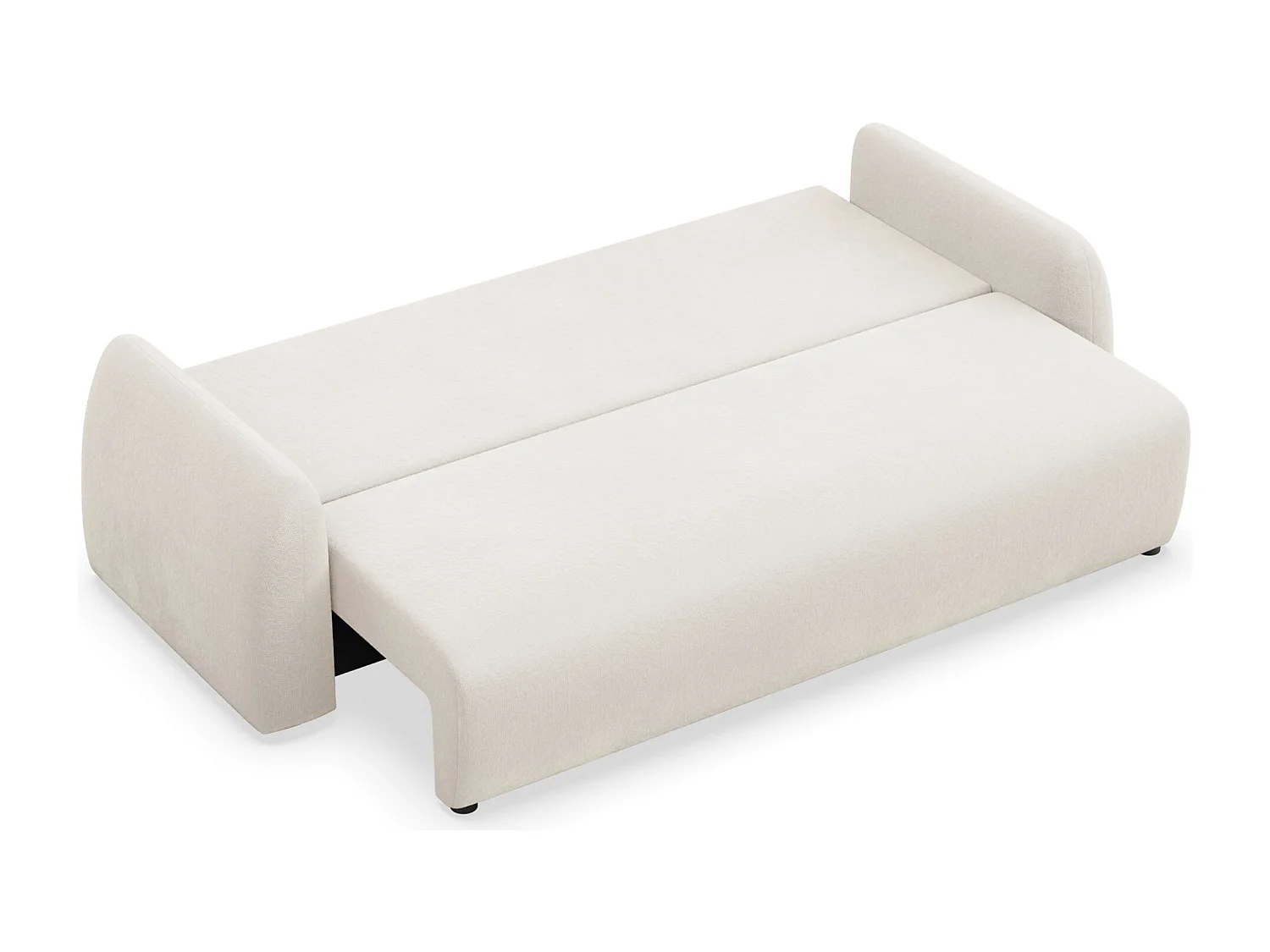 Canapé convertible 3 places - crème chenille - NUBELLE