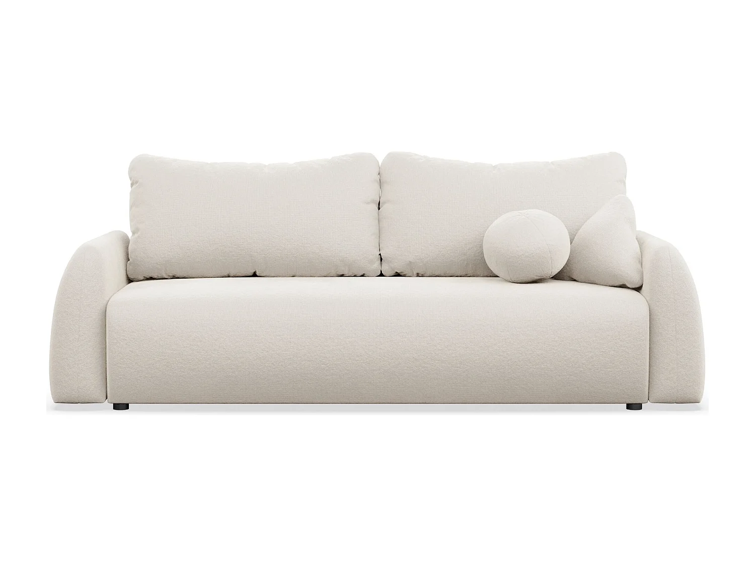 Canapé convertible 3 places - crème chenille - NUBELLE