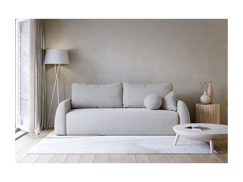 3-Sitzer Sofa - mit Schlaffunktion & Stauraum - Chenille - hellgrau