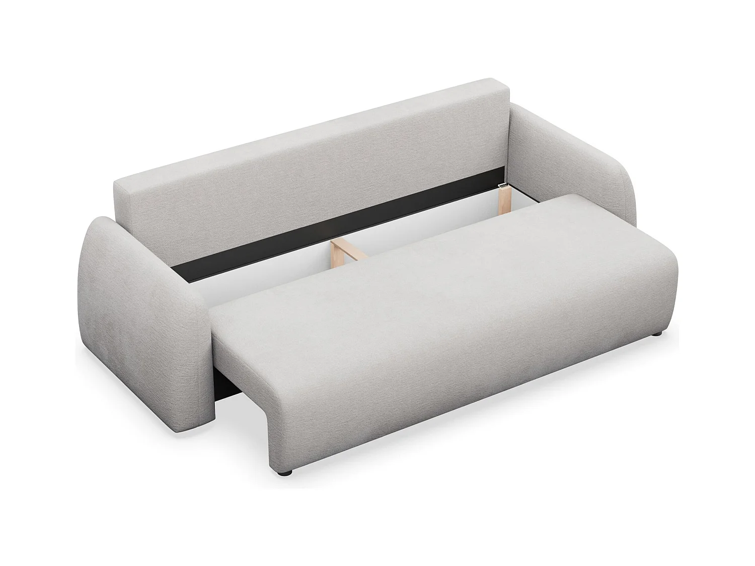 3-Sitzer Sofa - mit Schlaffunktion & Stauraum - Chenille - hellgrau