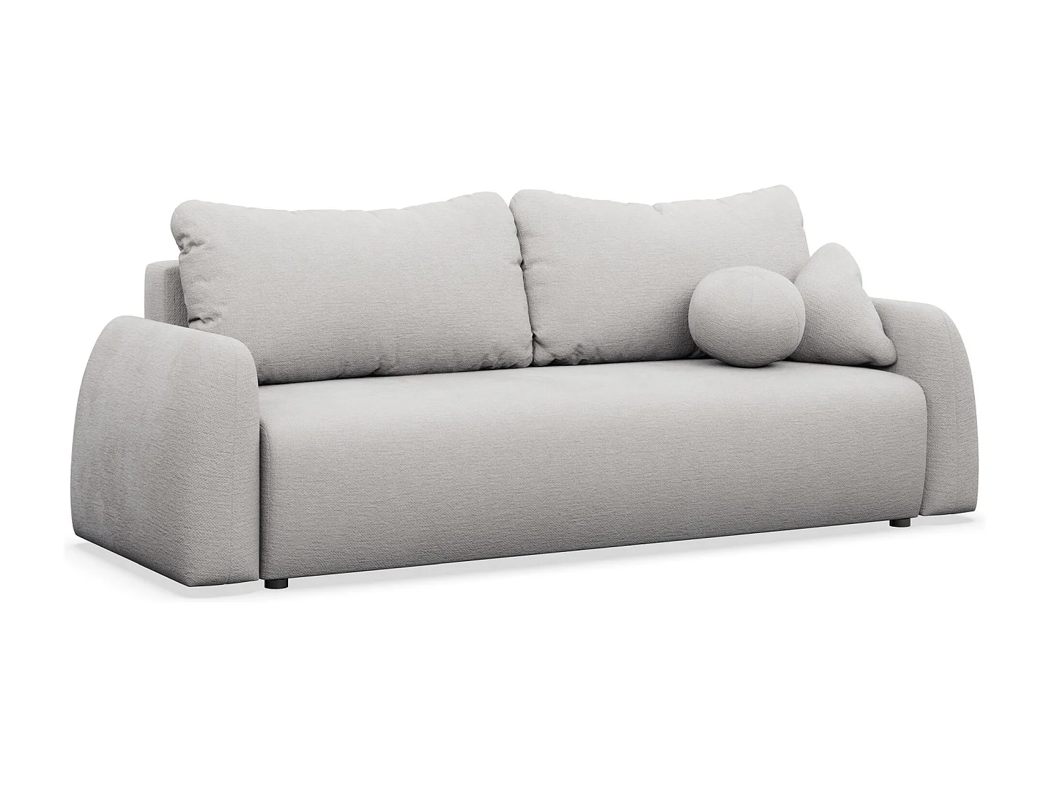 Canapé convertible 3 places - gris clair- NUBELLE