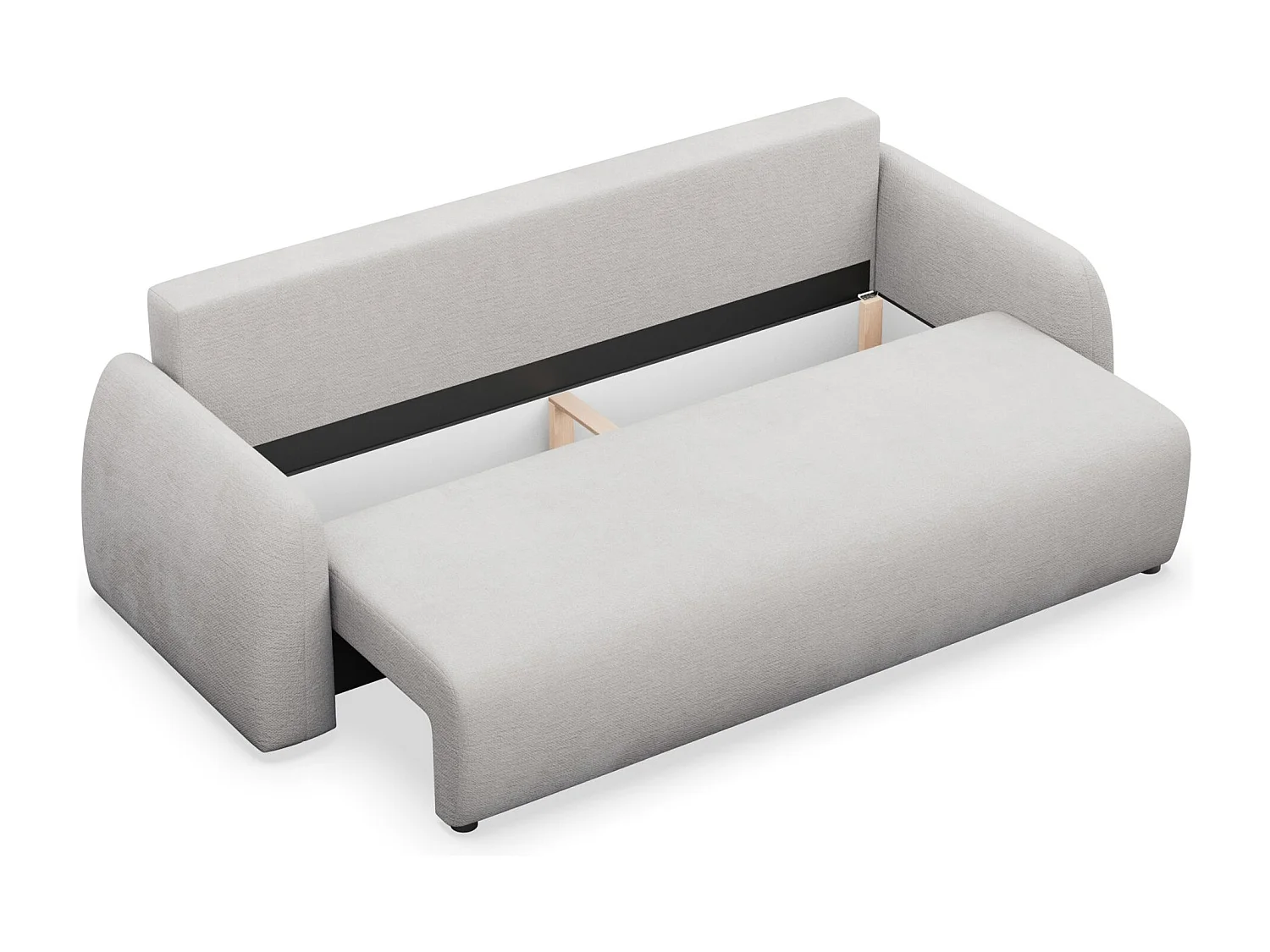 Canapé convertible 3 places - gris clair- NUBELLE