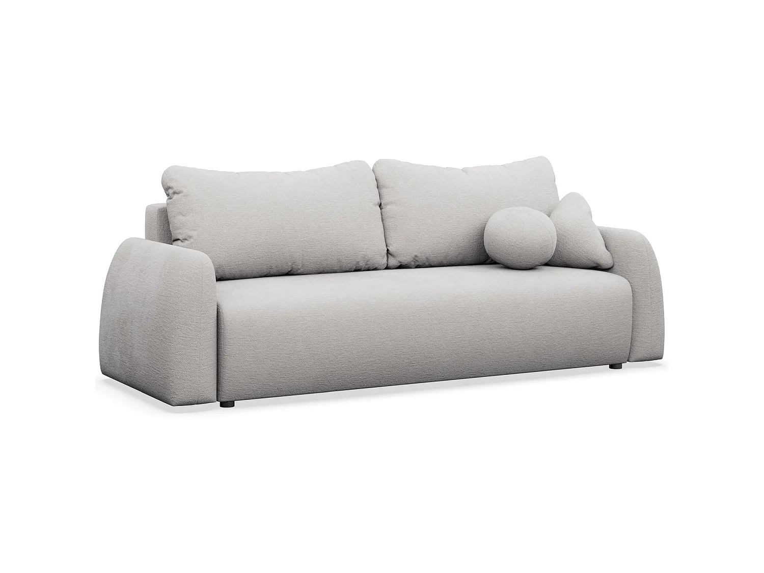 Canapé convertible 3 places - gris clair- NUBELLE