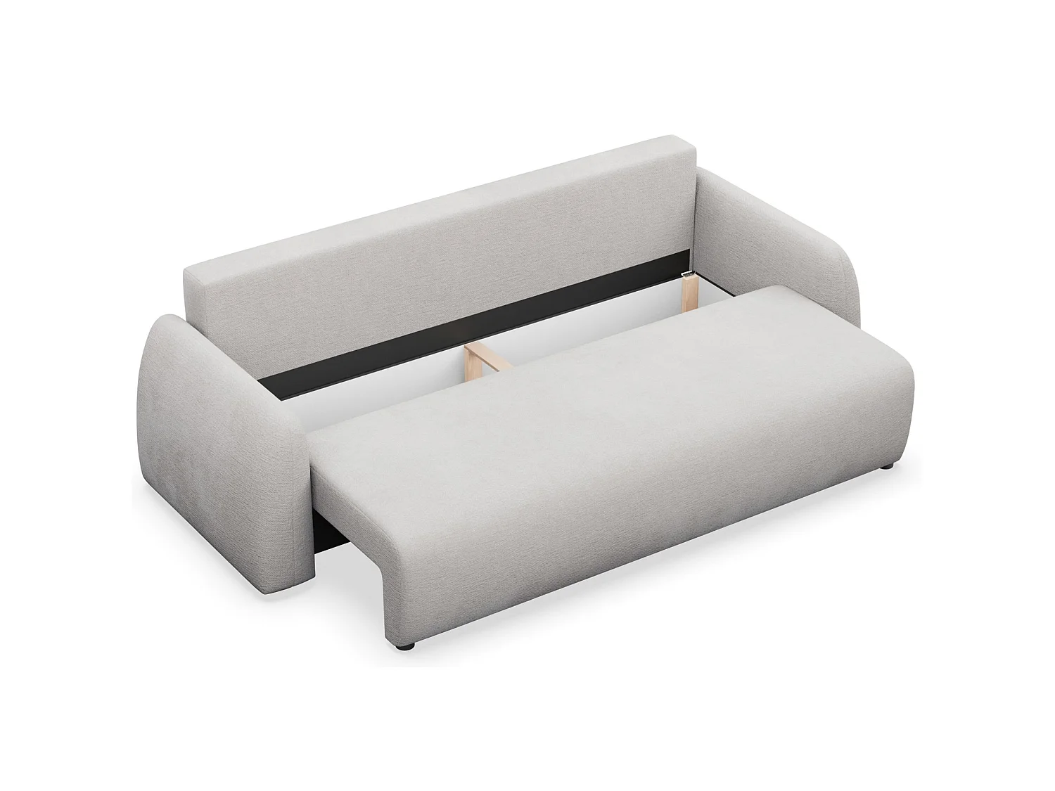 Canapé convertible 3 places - gris clair- NUBELLE