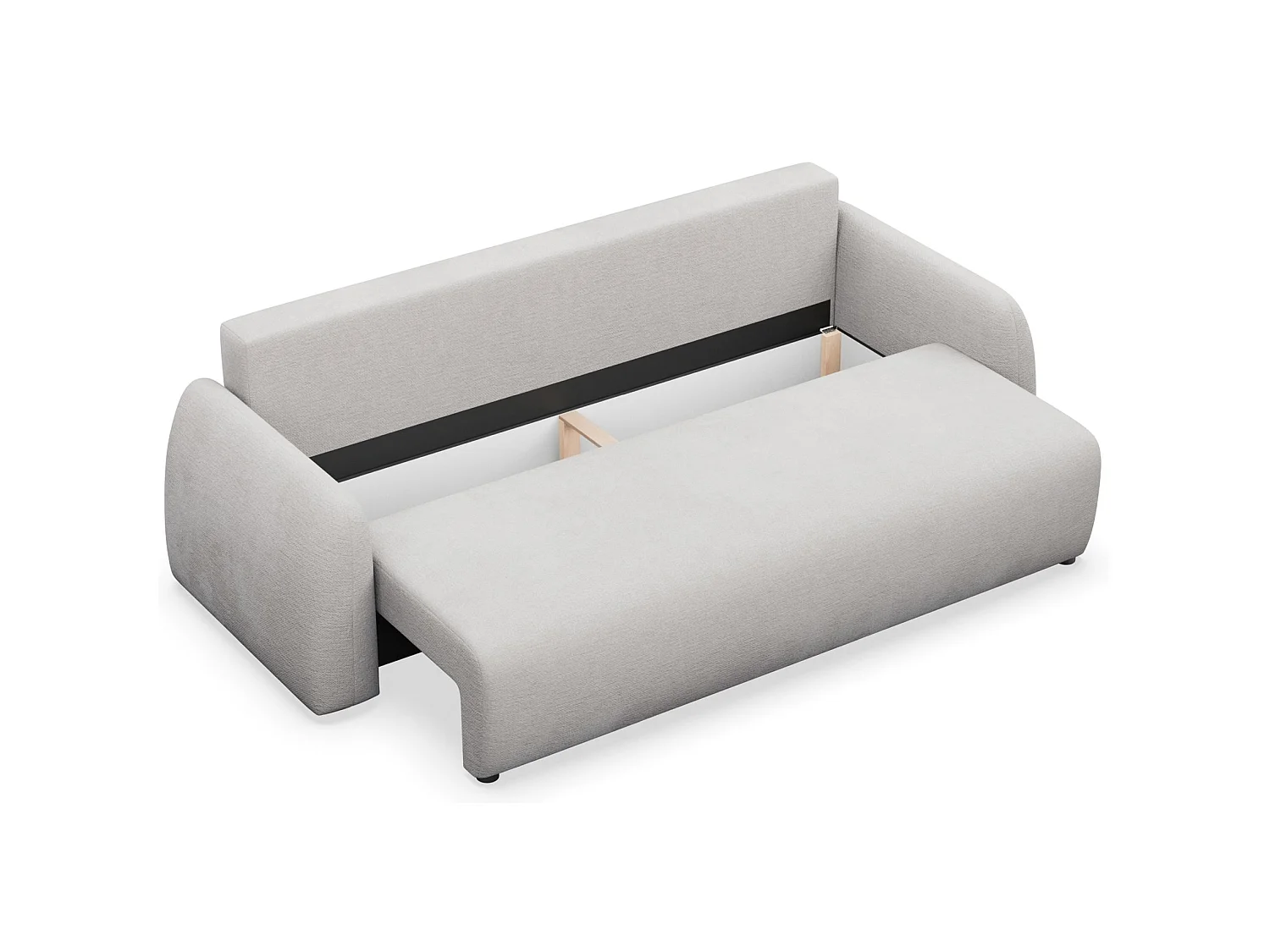 Canapé convertible 3 places - gris clair- NUBELLE