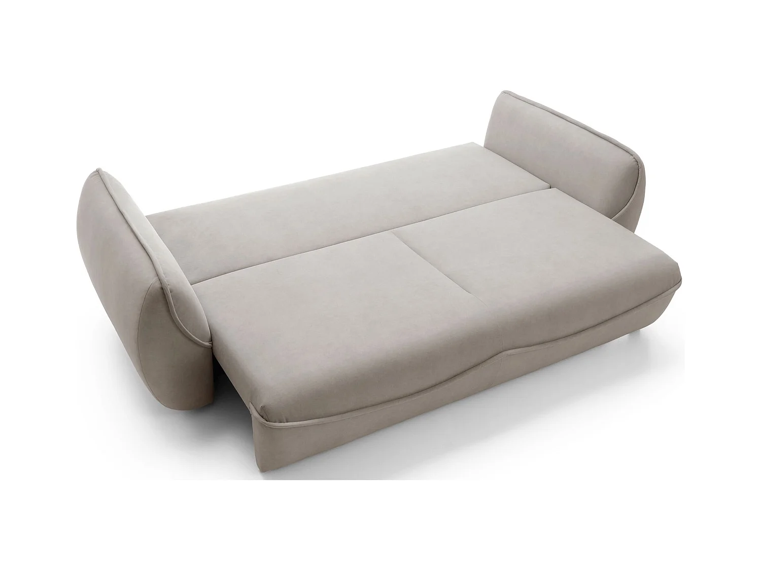 3-Sitzer Sofa - mit Schlaffunktion & Stauraum - Easy-Clean Velours - beige