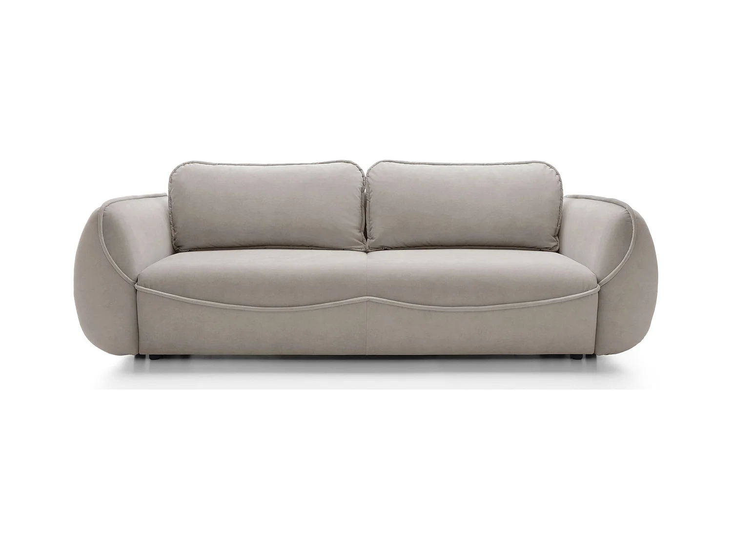 3-Sitzer Sofa - mit Schlaffunktion & Stauraum - Easy-Clean Velours - beige