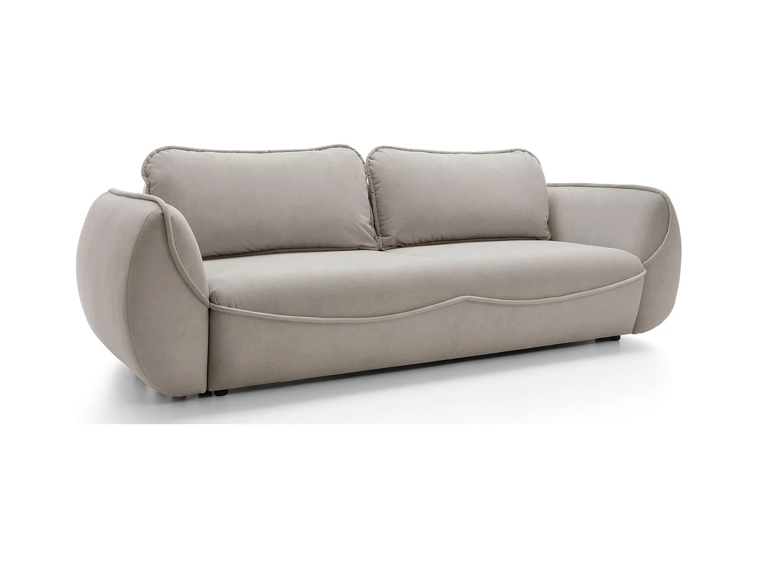 3-Sitzer Sofa - mit Schlaffunktion & Stauraum - Easy-Clean Velours - beige