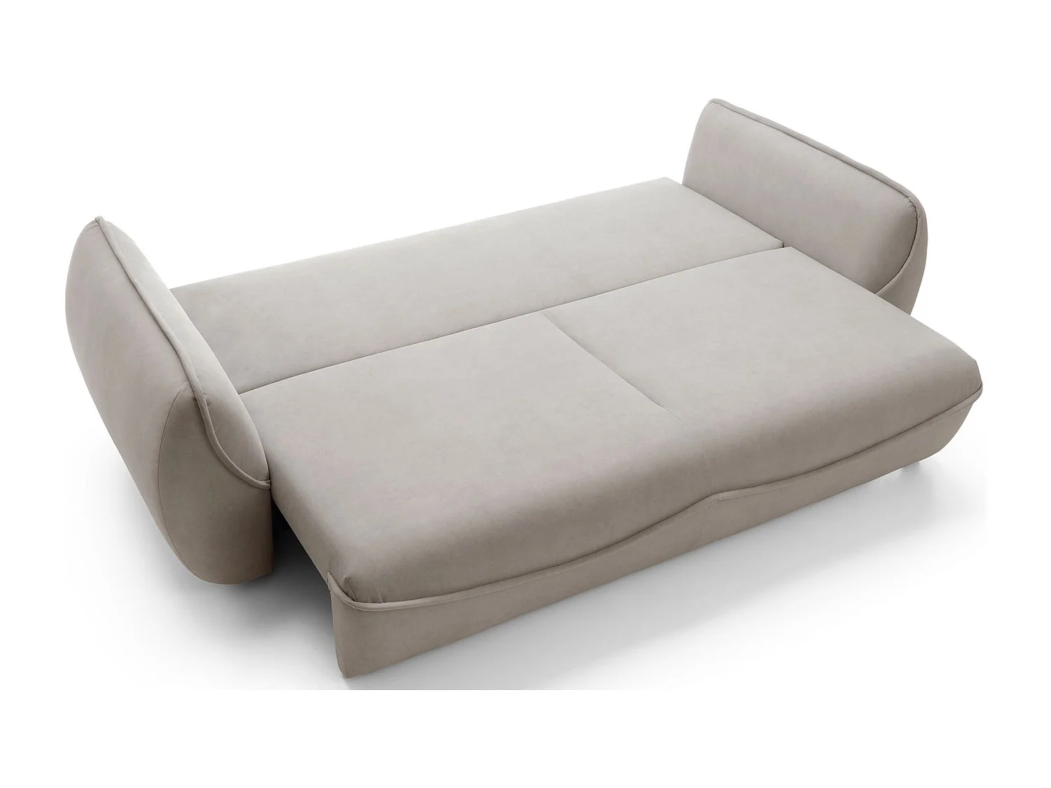 Canapé convertible 3 places - en velours beige - CUTIE