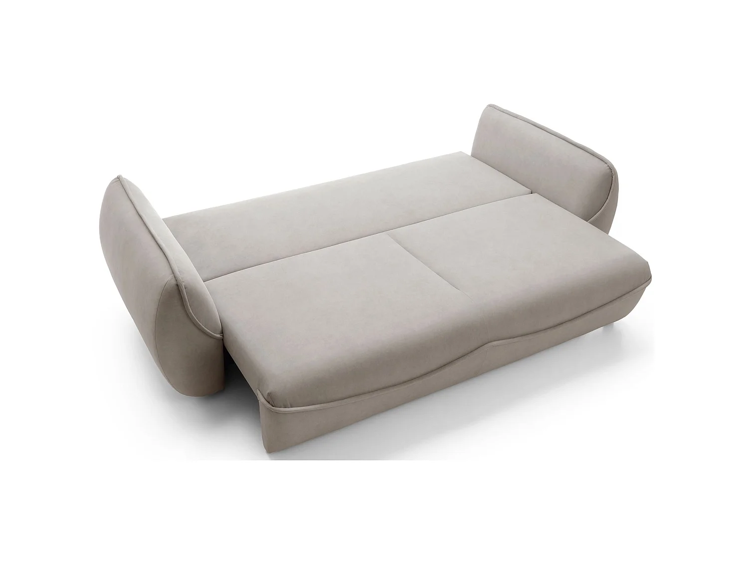 3-Sitzer Sofa - mit Schlaffunktion & Stauraum - Easy-Clean Velours - beige