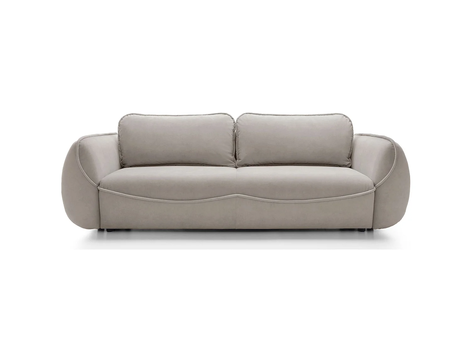 3-Sitzer Sofa - mit Schlaffunktion & Stauraum - Easy-Clean Velours - beige