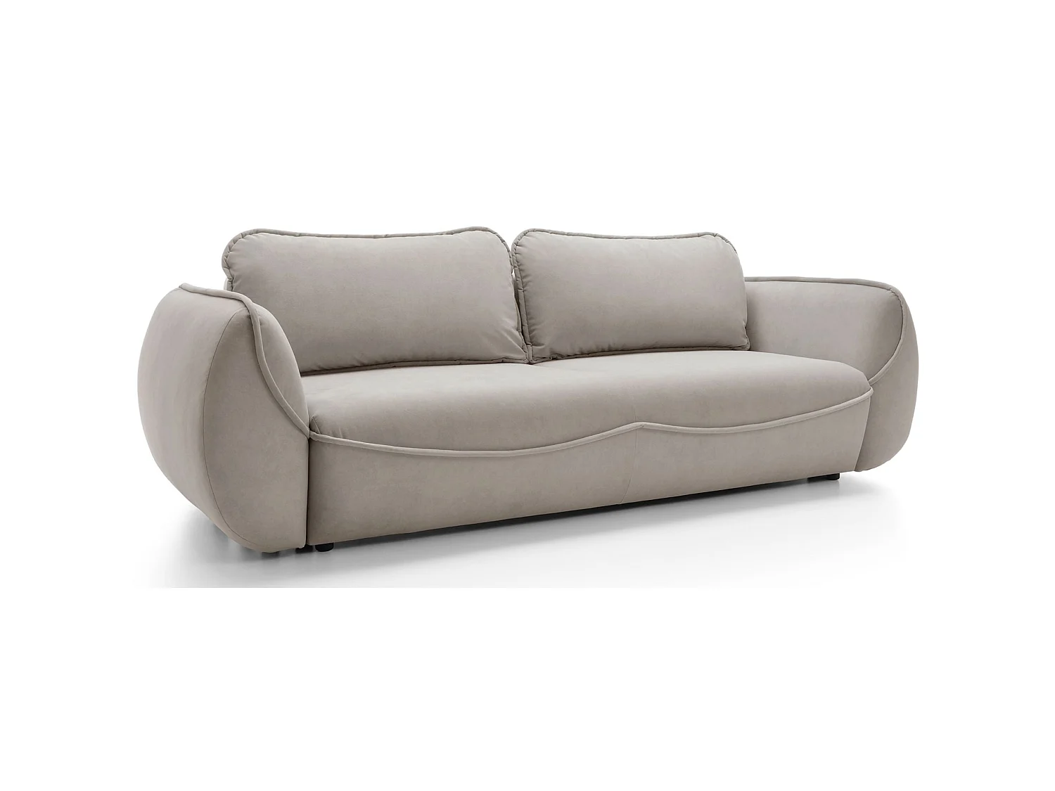 3-Sitzer Sofa - mit Schlaffunktion & Stauraum - Easy-Clean Velours - beige