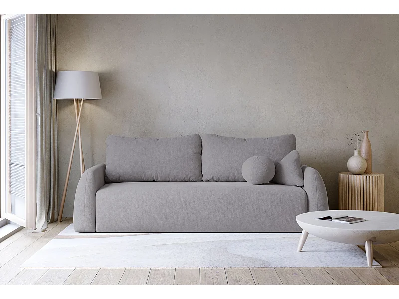 Canapé convertible 3 places - gris- NUBELLE