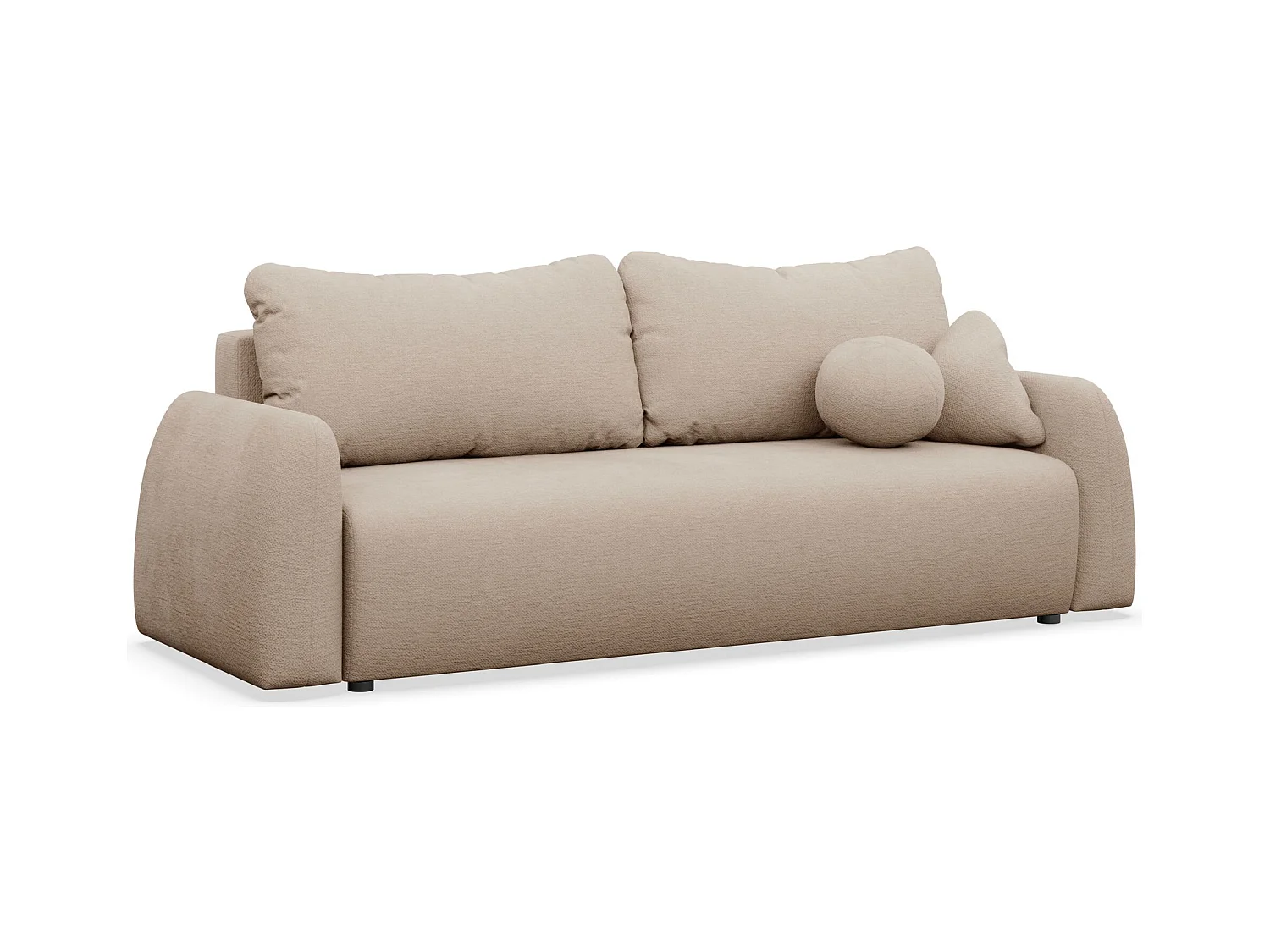 3-Sitzer Sofa - mit Schlaffunktion & Stauraum - Chenille - beige