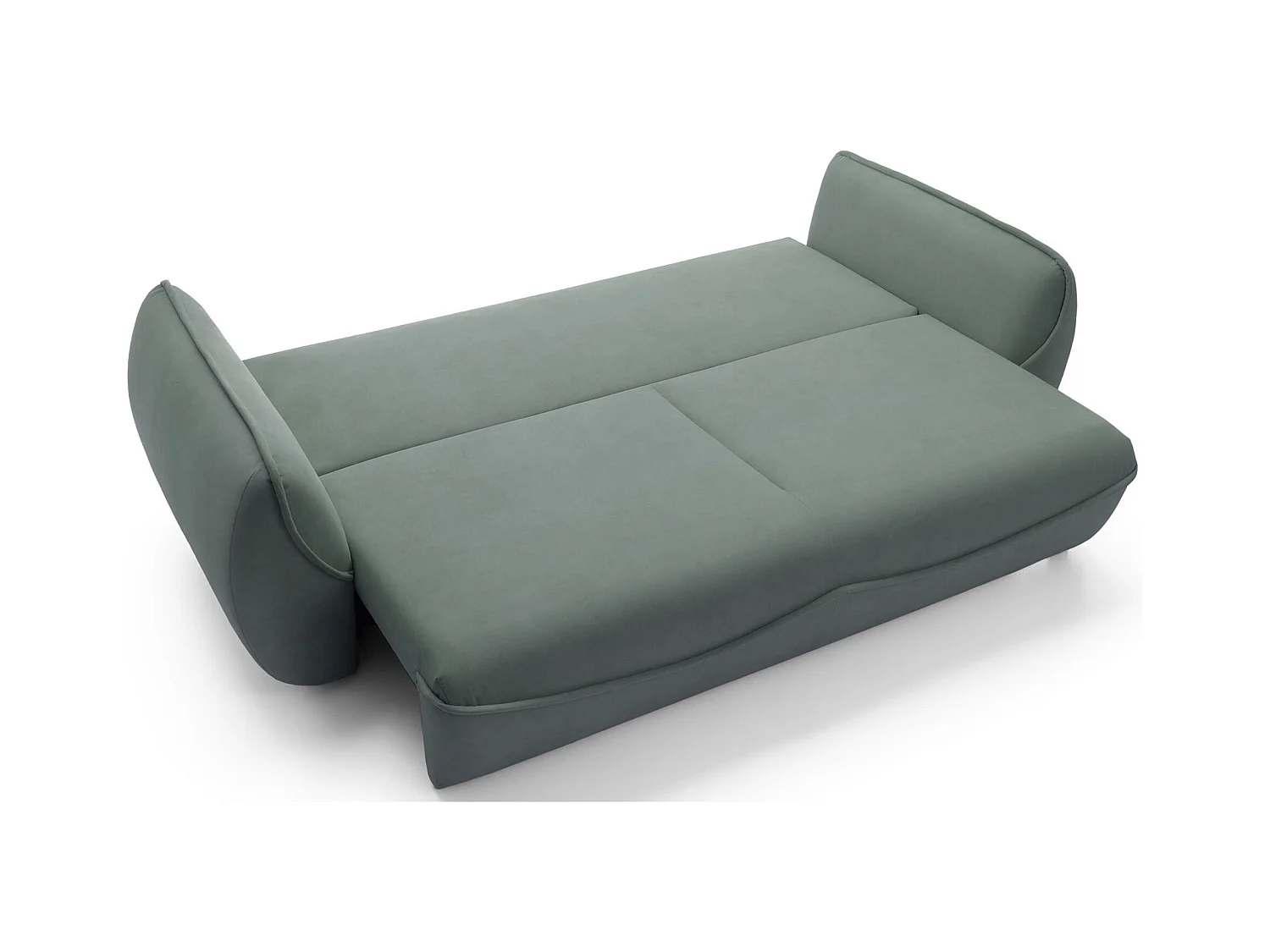 Canapé convertible 3 places - en velours vert sauge - CUTIE