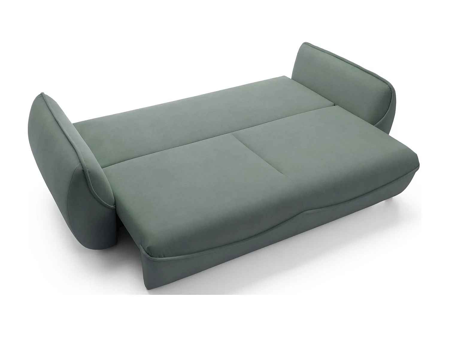 Canapé convertible 3 places - en velours vert sauge - CUTIE