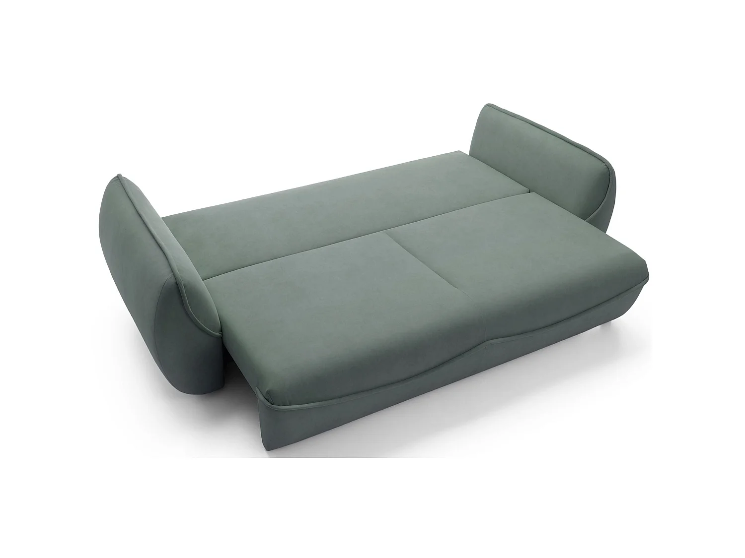 3-Sitzer Sofa - mit Schlaffunktion & Stauraum - Easy-Clean Velours - salbei