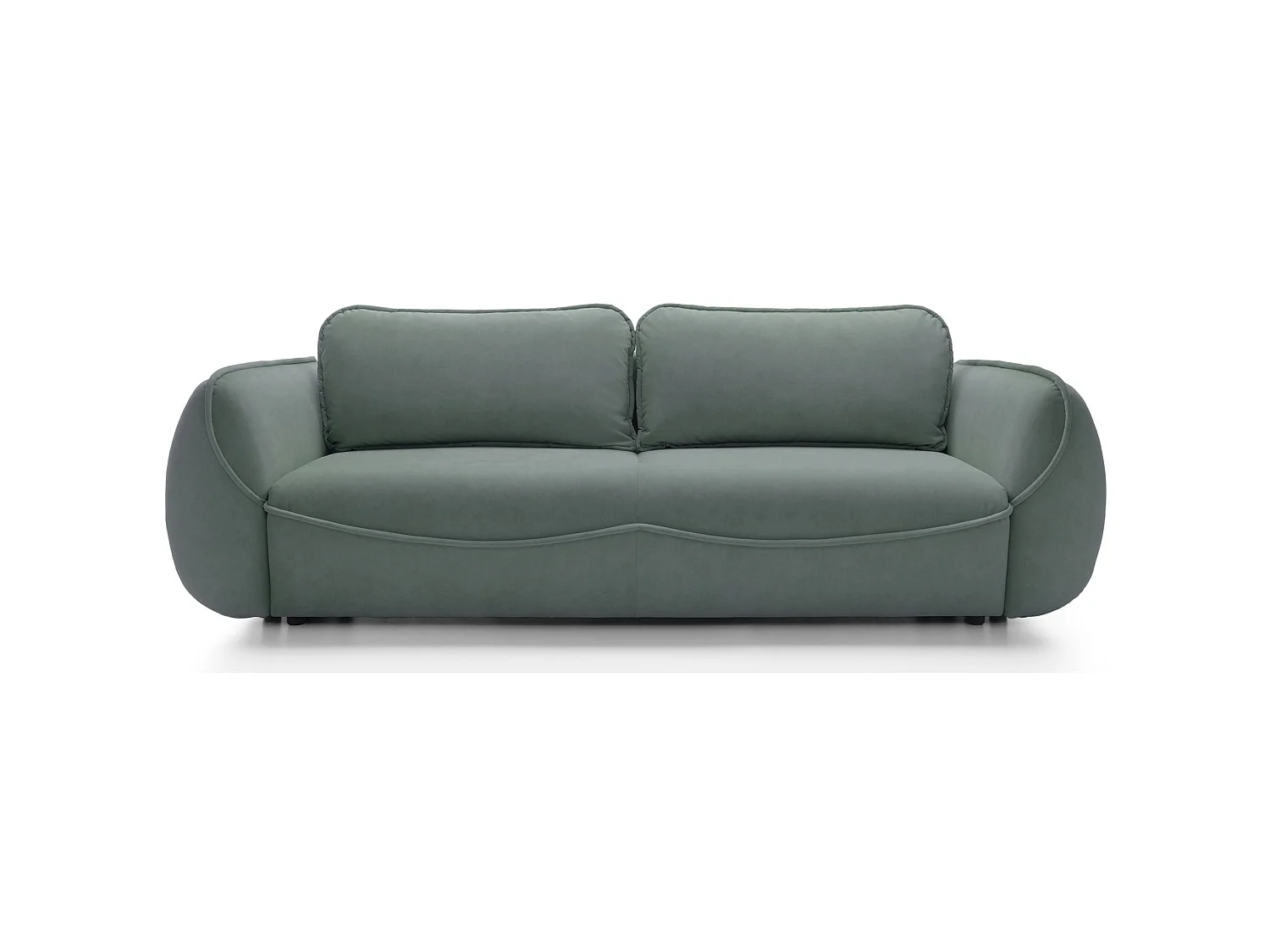 3-Sitzer Sofa - mit Schlaffunktion & Stauraum - Easy-Clean Velours - salbei
