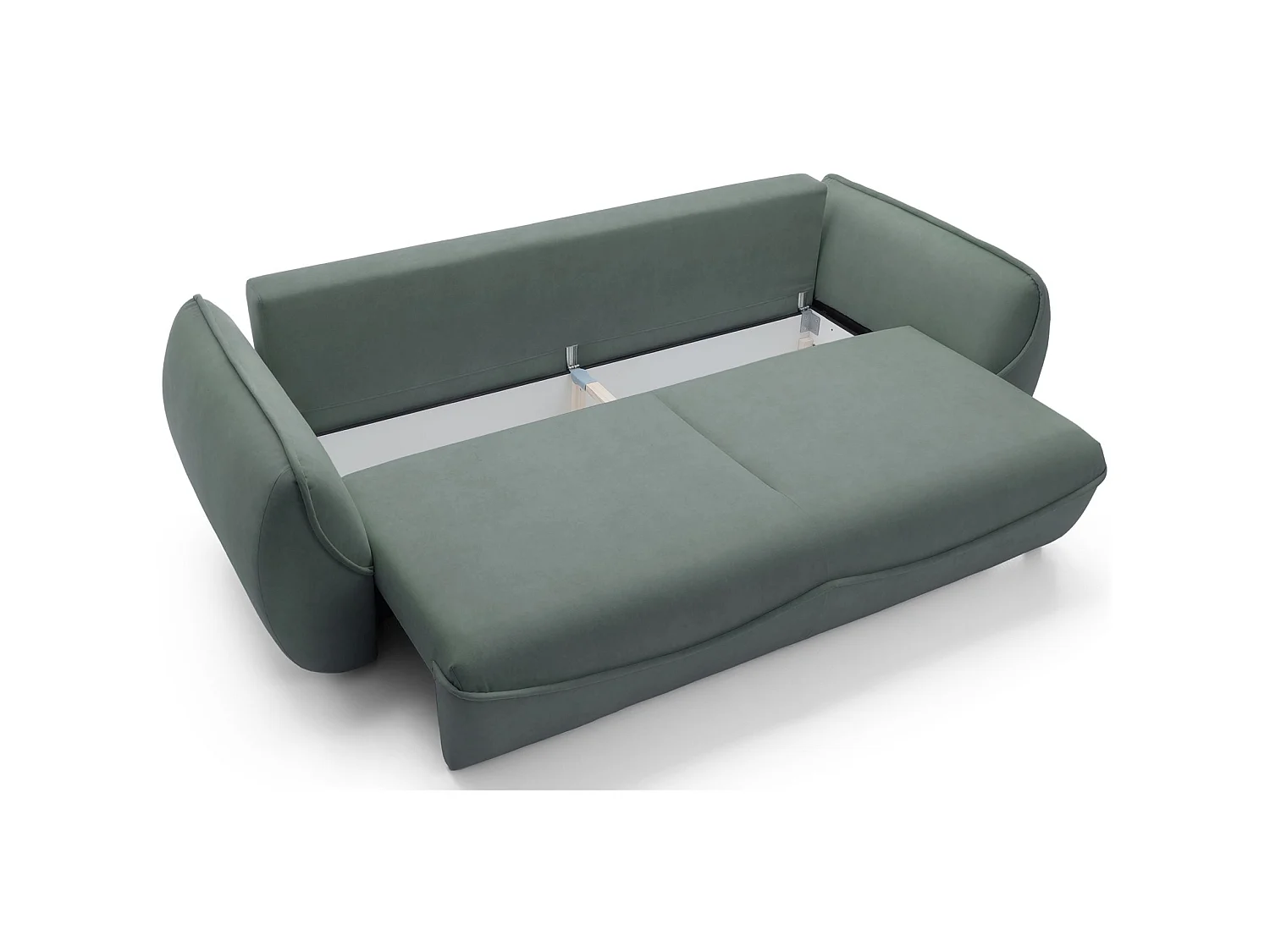 3-Sitzer Sofa - mit Schlaffunktion & Stauraum - Easy-Clean Velours - salbei