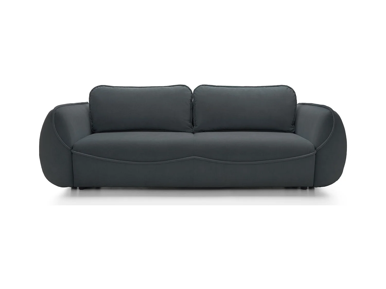 Canapé convertible 3 places - en velours graphite - CUTIE