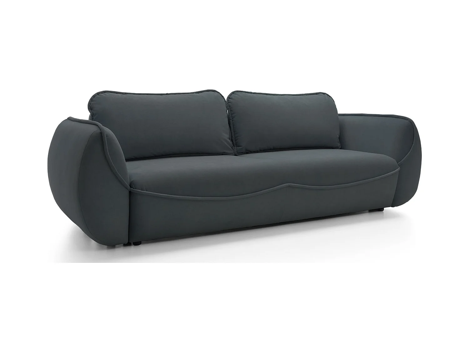 Canapé convertible 3 places - en velours graphite - CUTIE