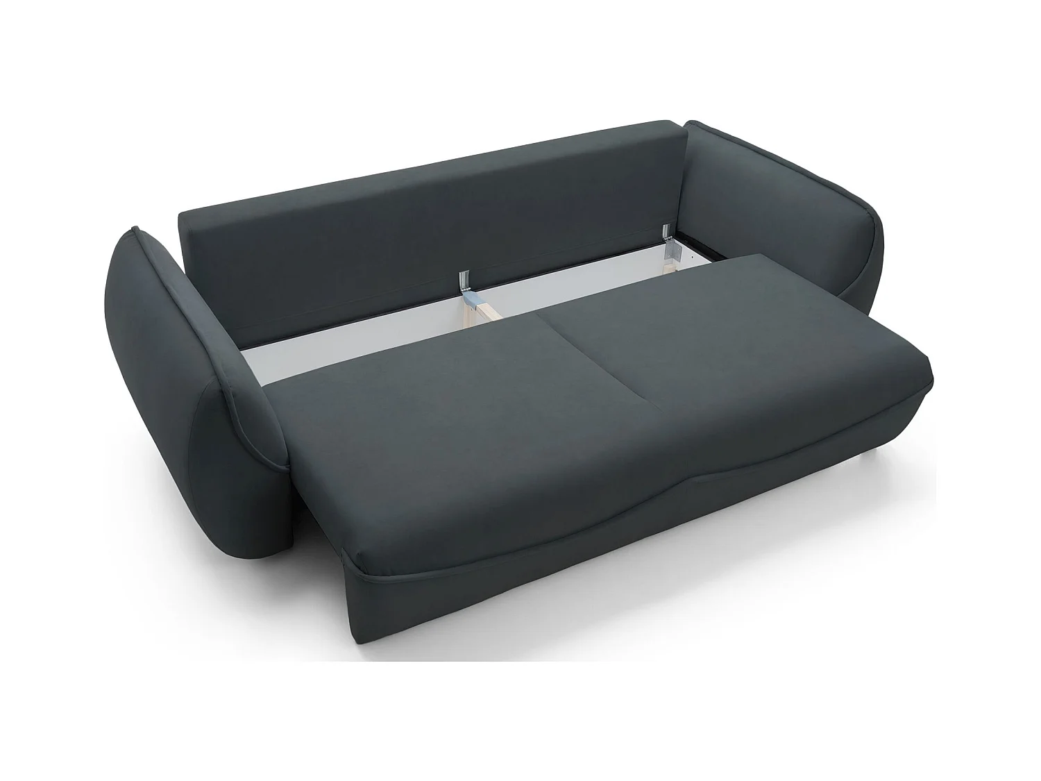 Canapé convertible 3 places - en velours graphite - CUTIE