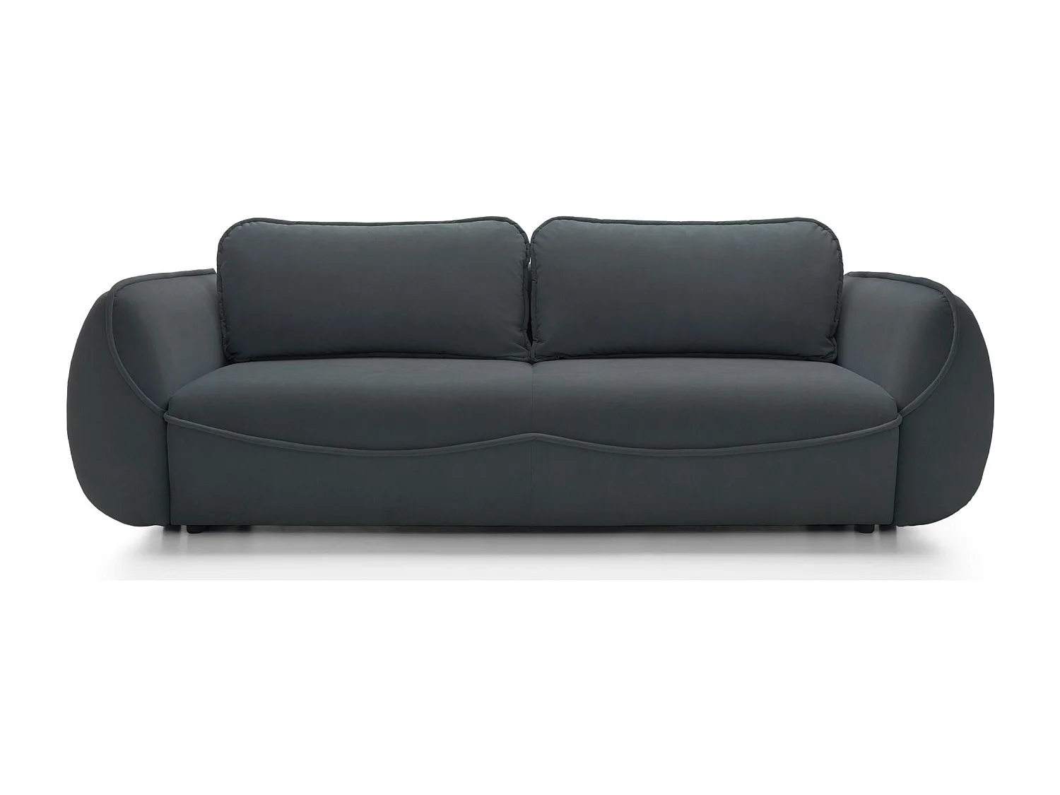 Canapé convertible 3 places - en velours graphite - CUTIE