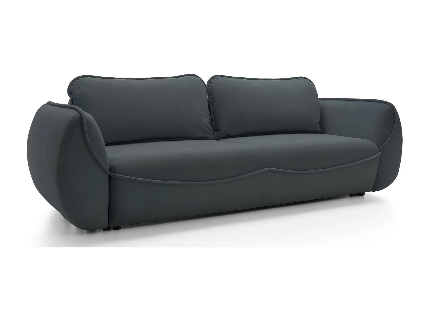 Canapé convertible 3 places - en velours graphite - CUTIE