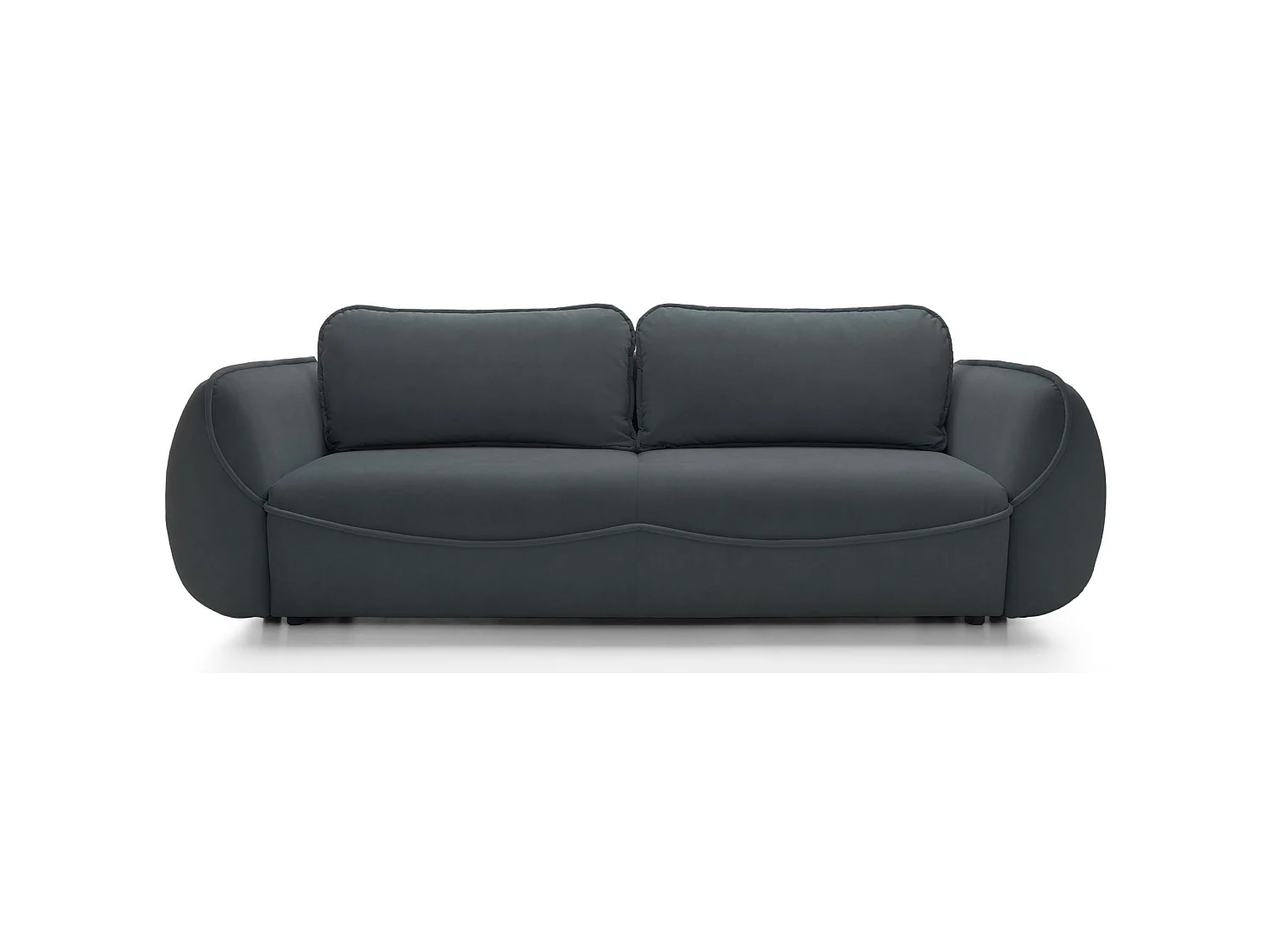3-Sitzer Sofa - mit Schlaffunktion & Stauraum - Easy-Clean Velours - graphit