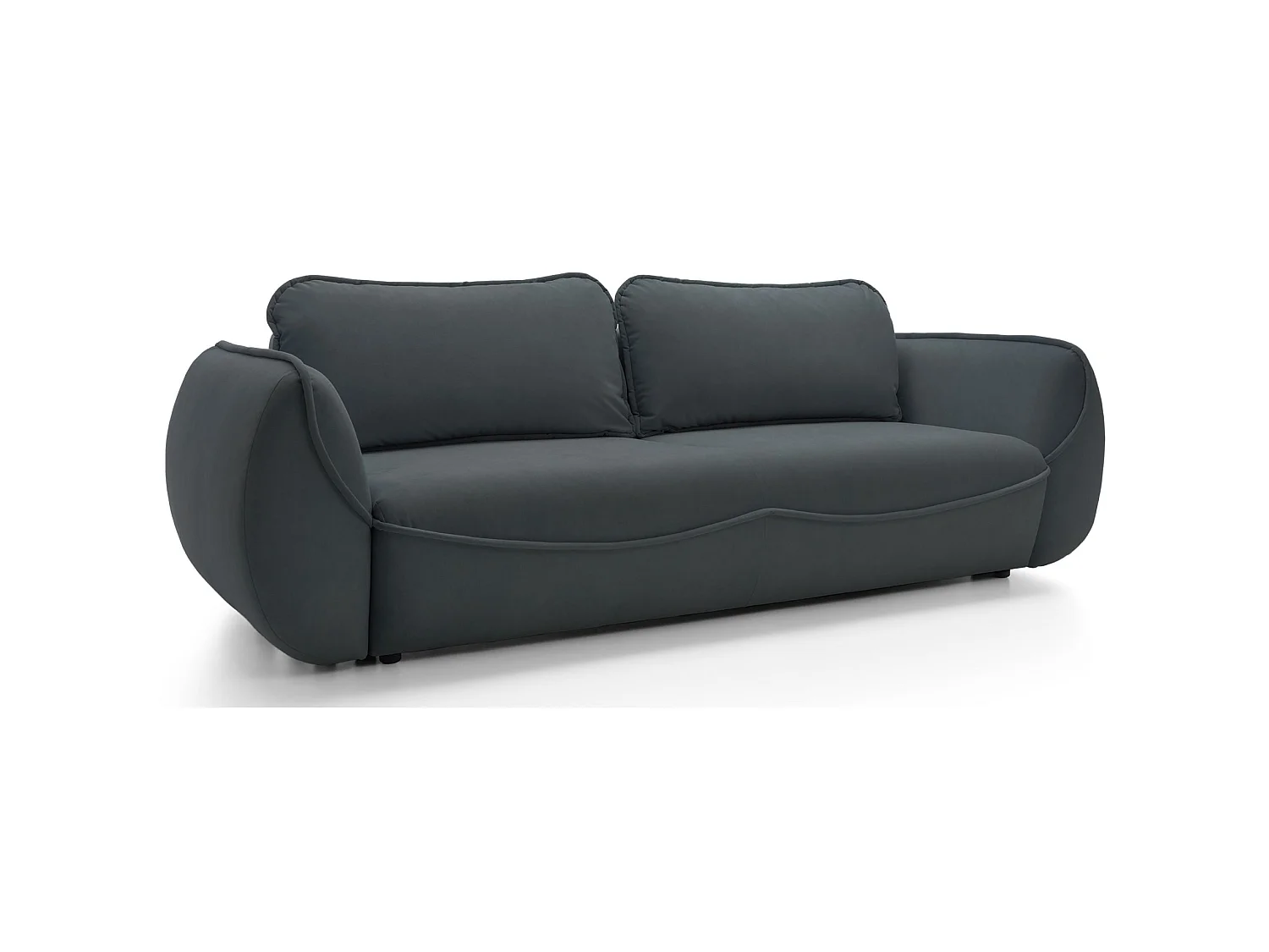 3-Sitzer Sofa - mit Schlaffunktion & Stauraum - Easy-Clean Velours - graphit