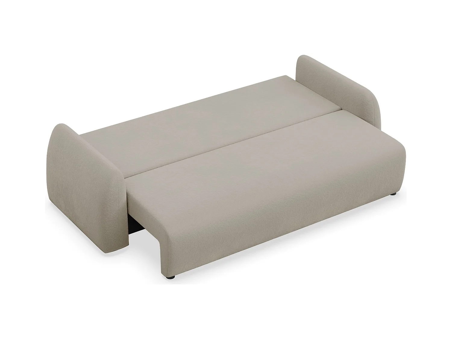 Canapé convertible 3 places - beige foncéchenille - NUBELLE