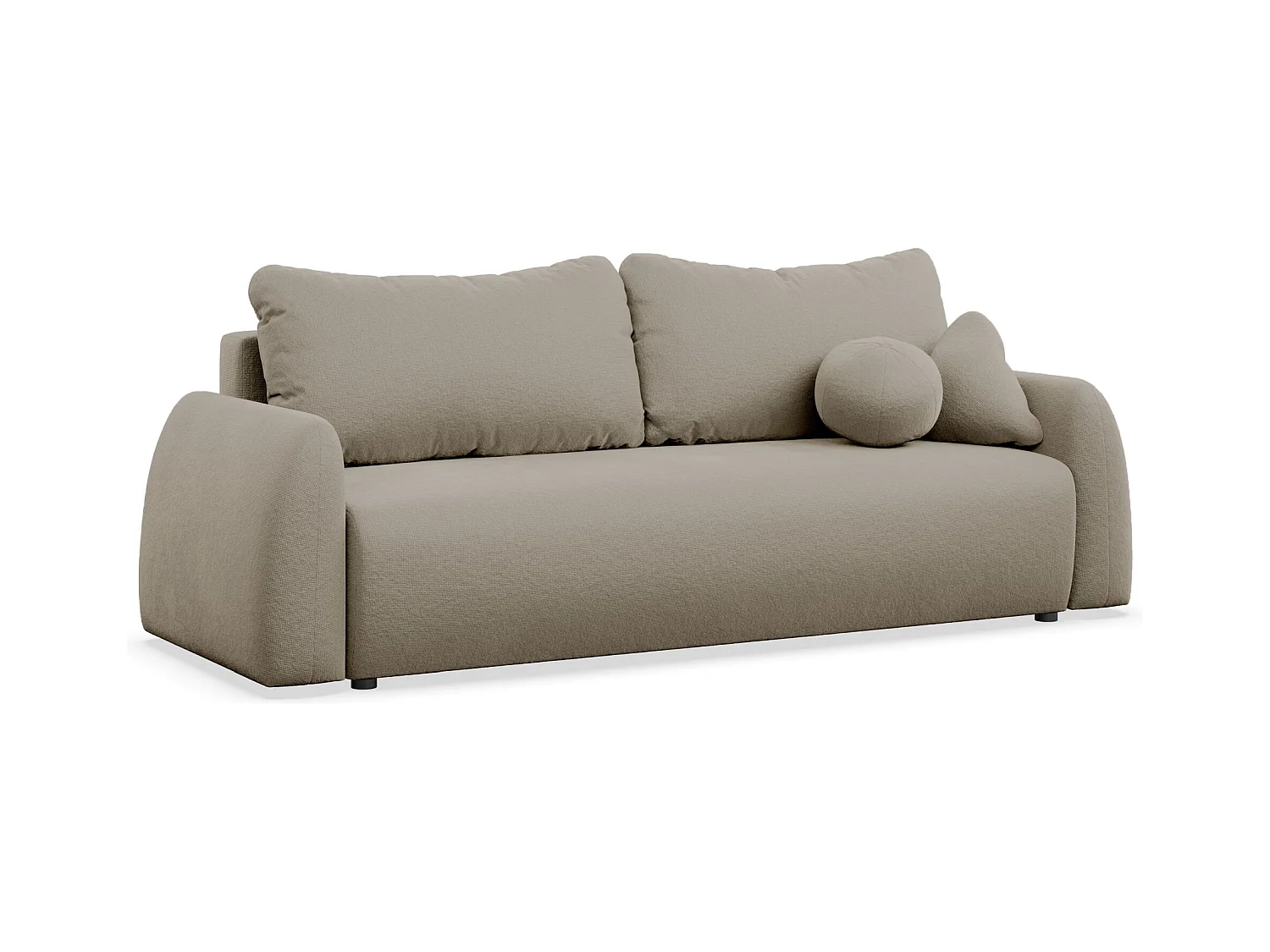 Canapé convertible 3 places - beige foncéchenille - NUBELLE