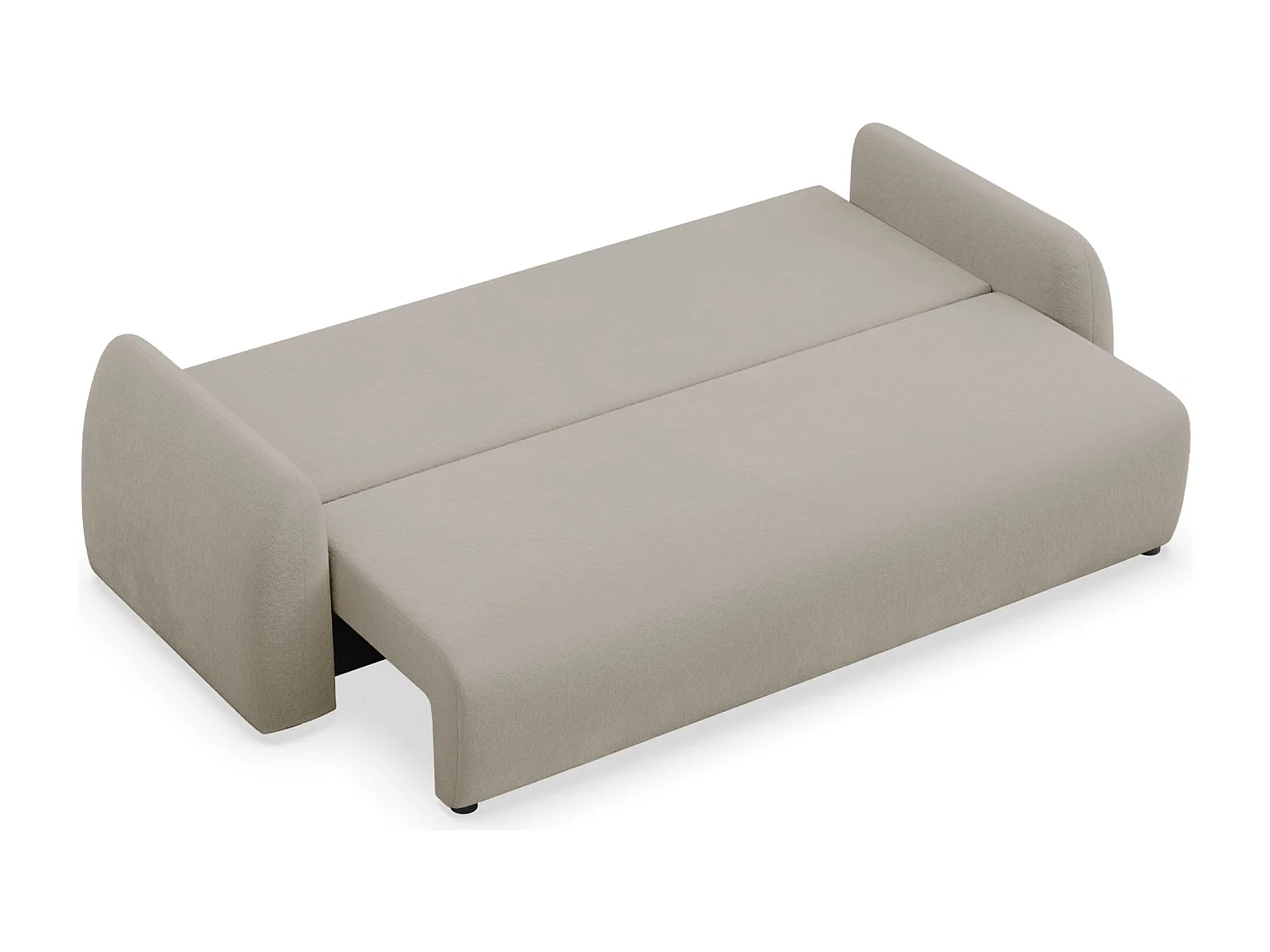 Canapé convertible 3 places - beige foncéchenille - NUBELLE