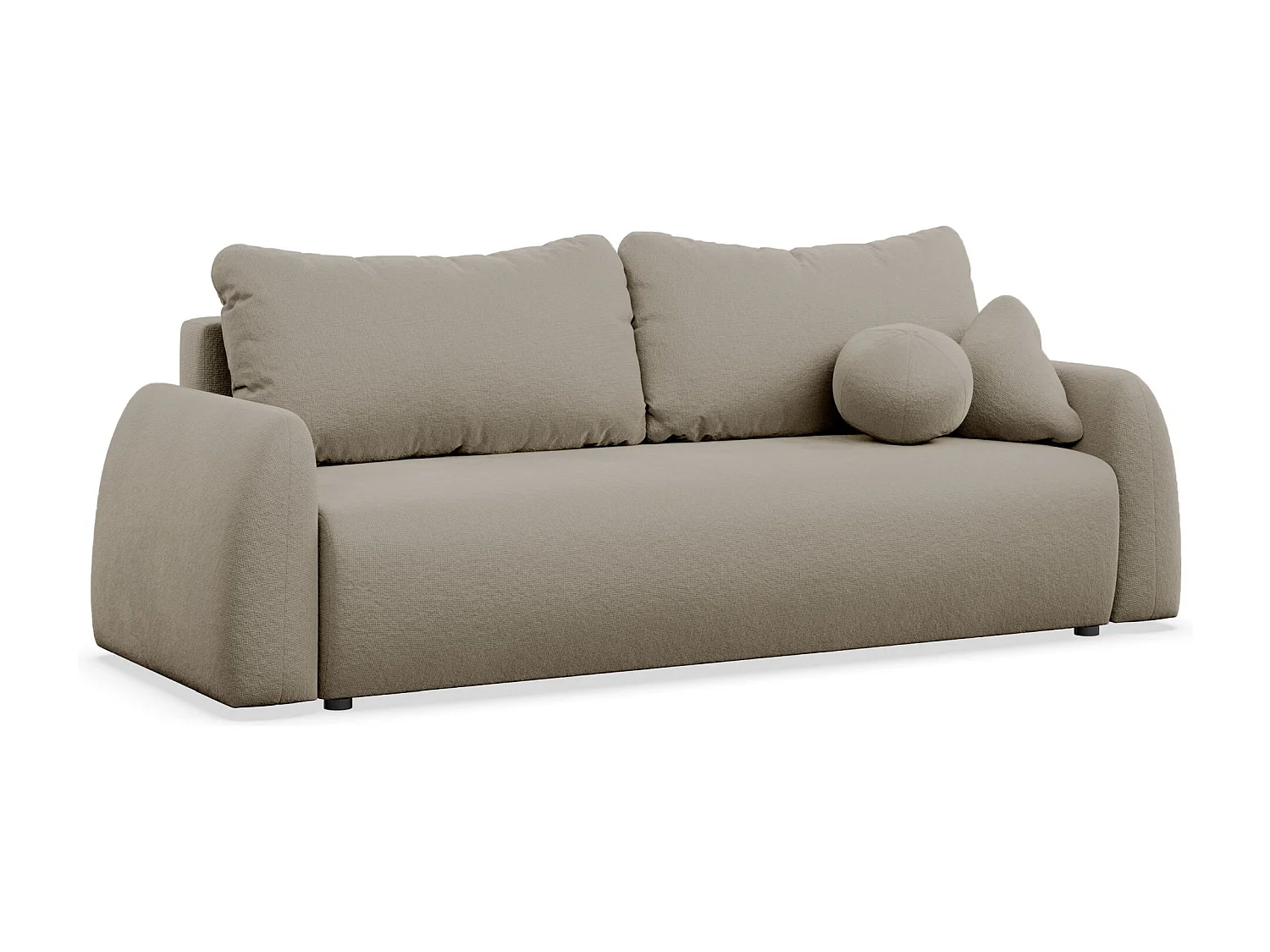 Canapé convertible 3 places - beige foncéchenille - NUBELLE