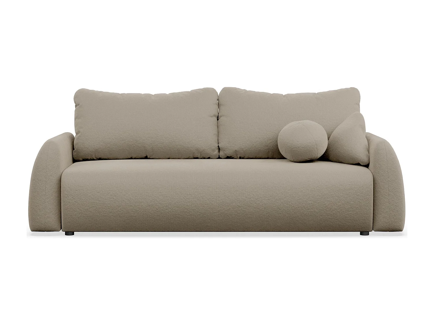 Canapé convertible 3 places - beige foncéchenille - NUBELLE