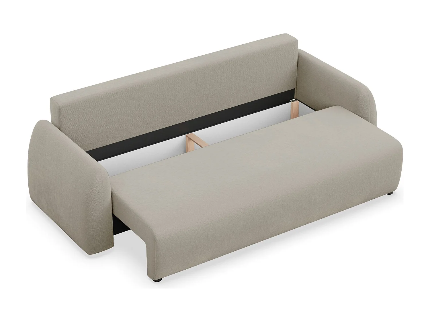 Canapé convertible 3 places - beige foncéchenille - NUBELLE