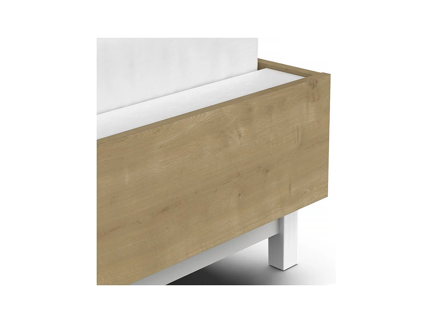 Lit Double "Craft" extractible - Bois - 140 x 200 cm - Marron